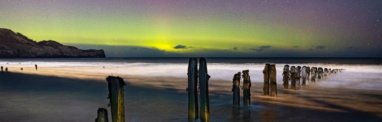 Aurora Borealis at Sandsend - credit Steve Bell